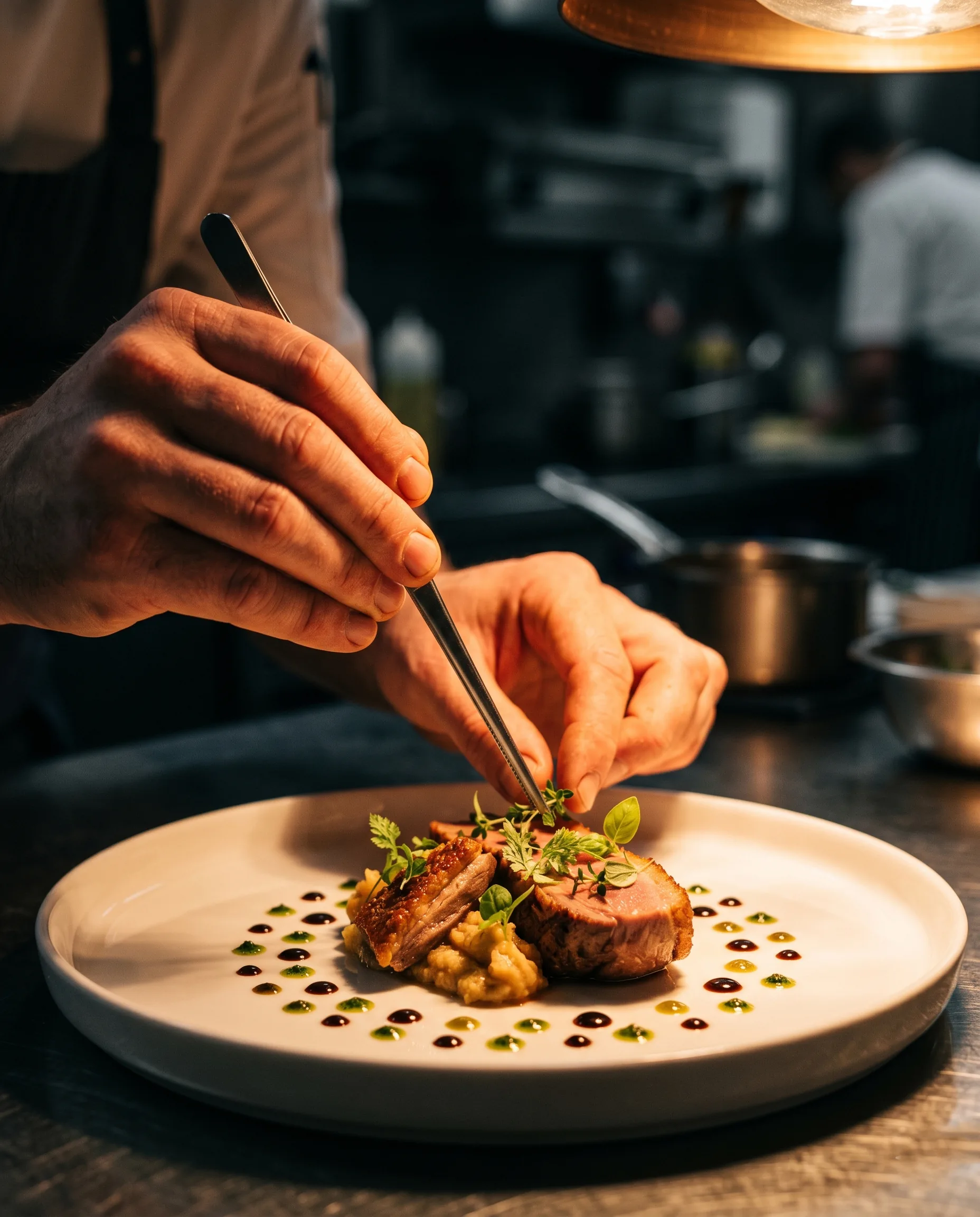 Dressage soigné d'une assiette au restaurant Idir Tiznit